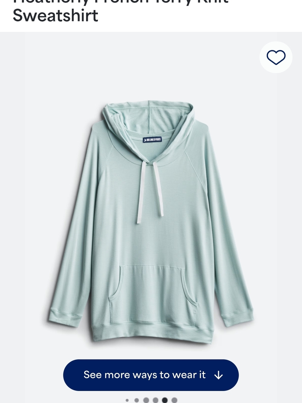 Heatherly French Terry Knit Hoodie Sweatshirt - Light Mint